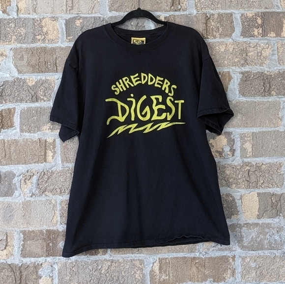 Shredder's Digest Black Yellow Heavyweight Short Sleeve T-Shirt Very Large - Picture 6 of 6